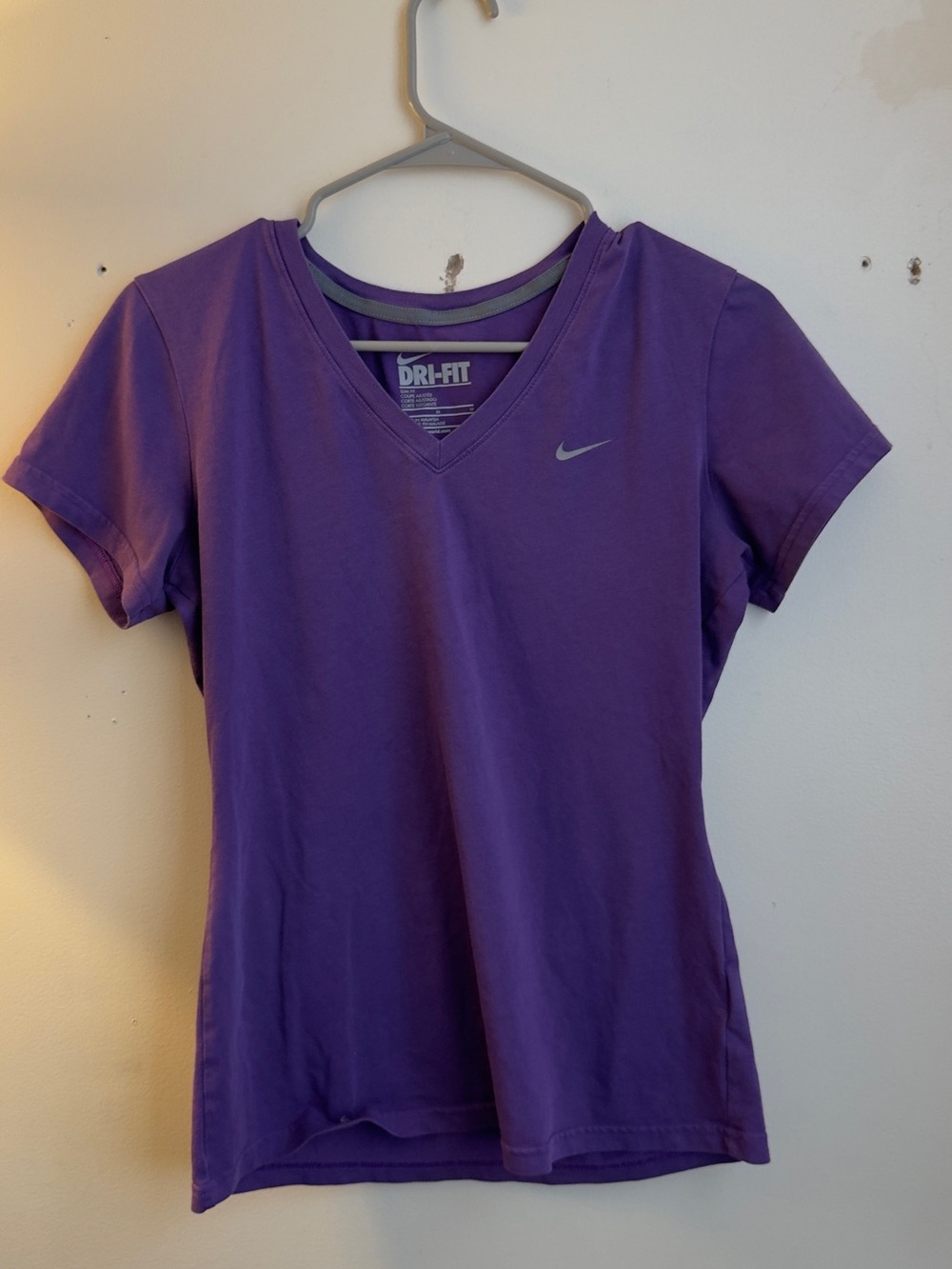 Nike Purple Dri-FIT V-Neck Short Sleeve Tee